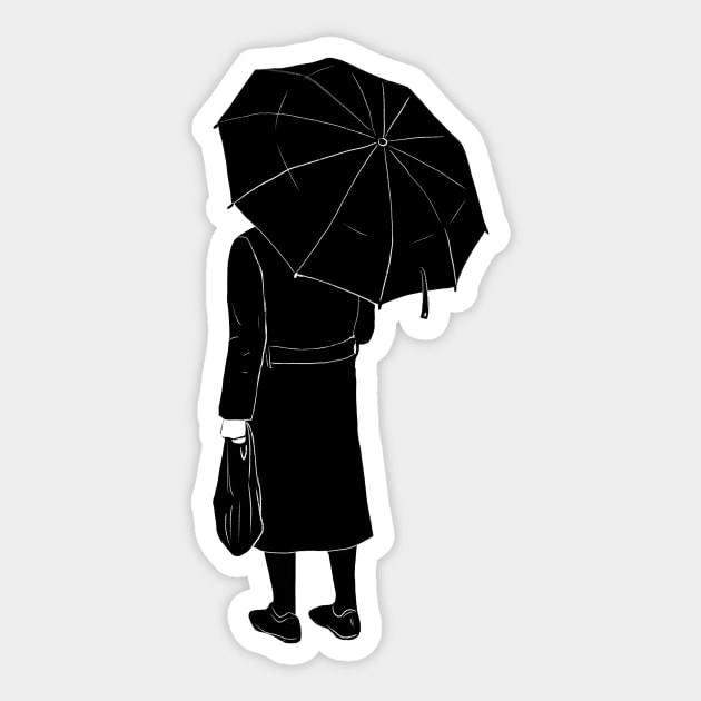 Orthodox jew under umbrella Sticker by argiropulo